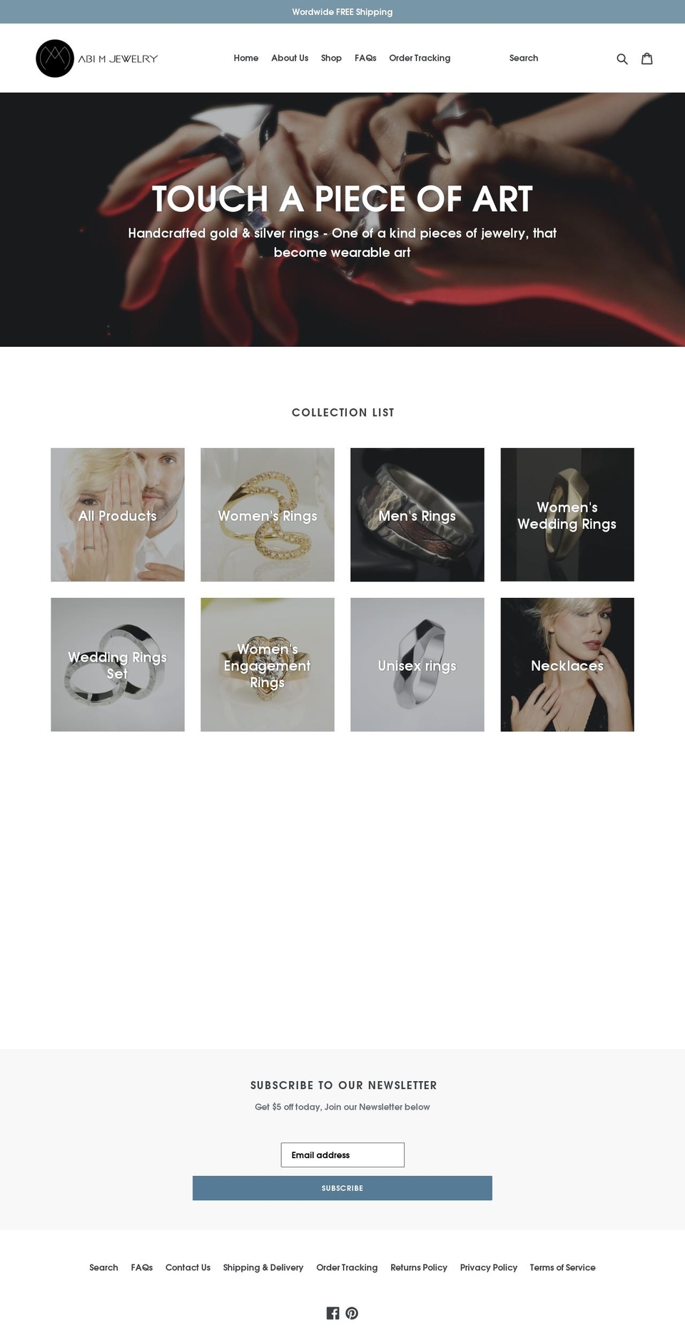 abimjewelry.com shopify website screenshot
