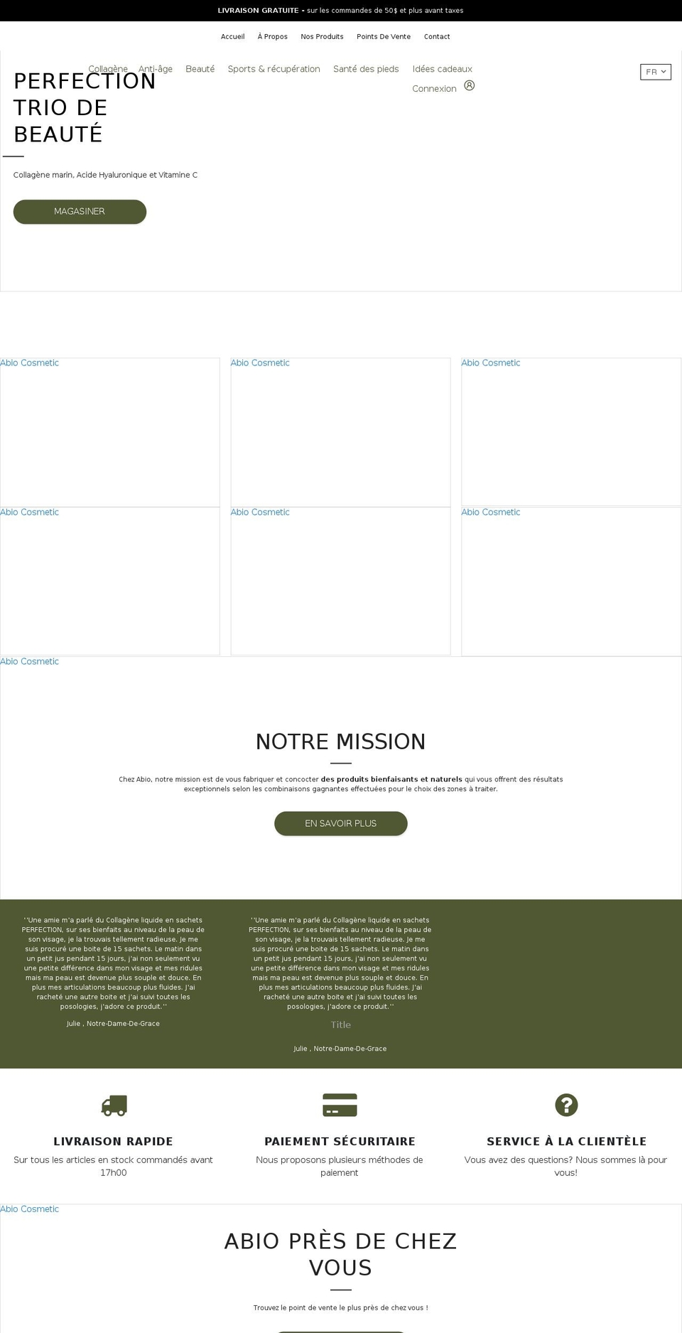 abiocosmetic.com shopify website screenshot