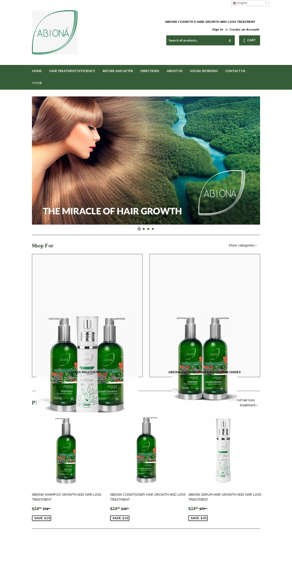 abionacosmetics.com shopify website screenshot