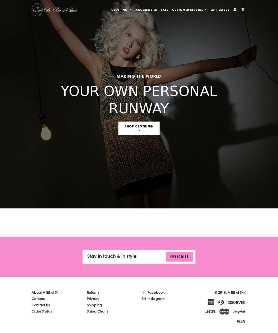 abitofskirt.com shopify website screenshot