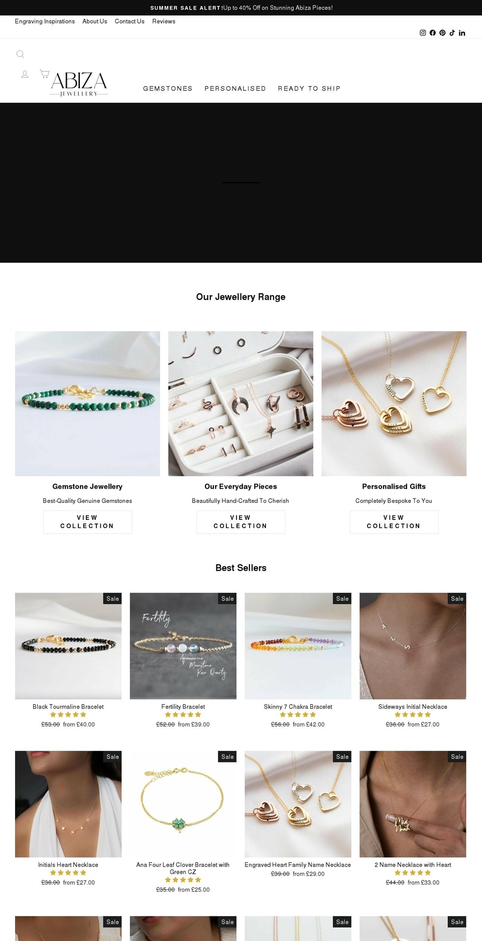 abiza.co.uk shopify website screenshot