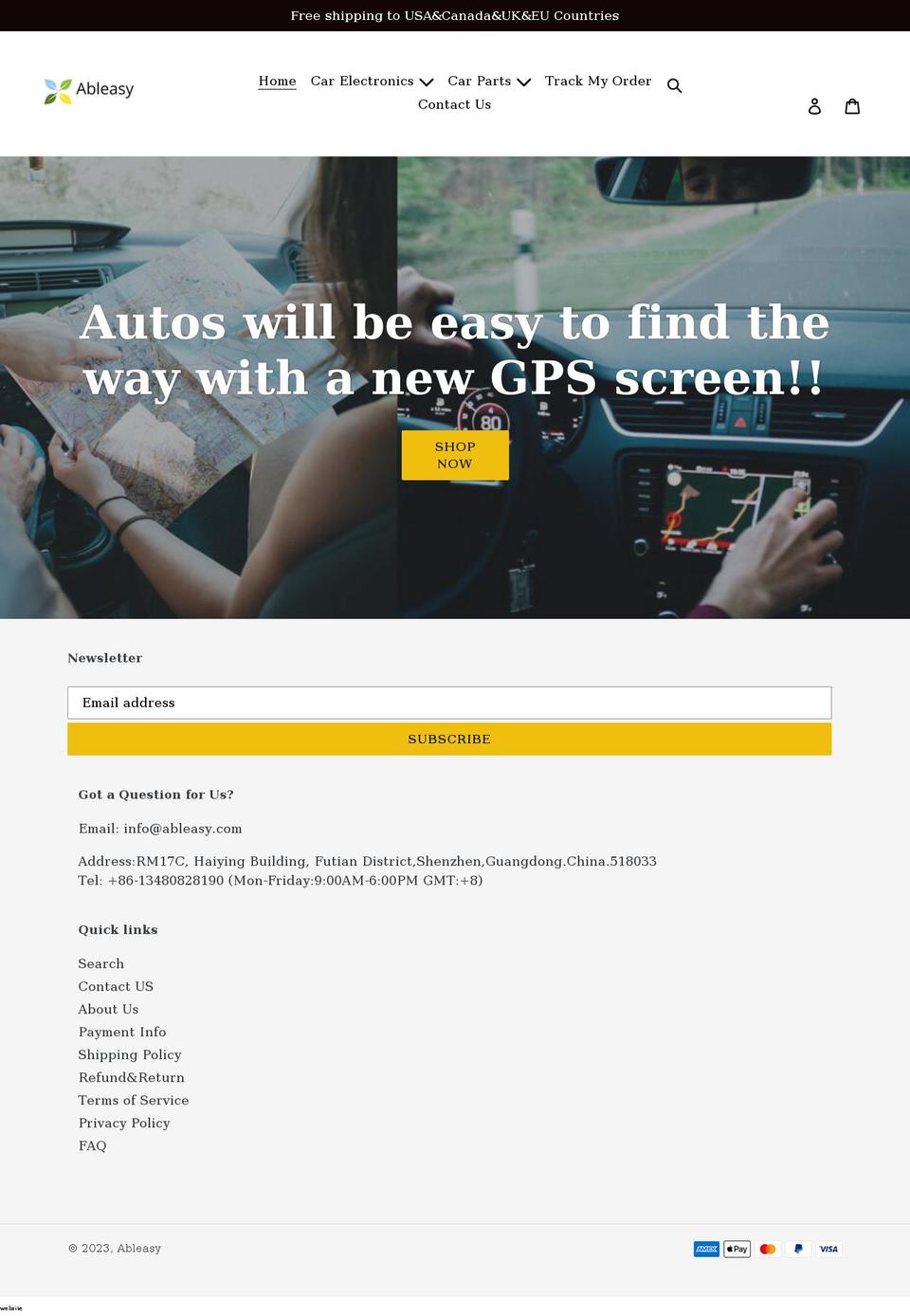 ableasy.com shopify website screenshot