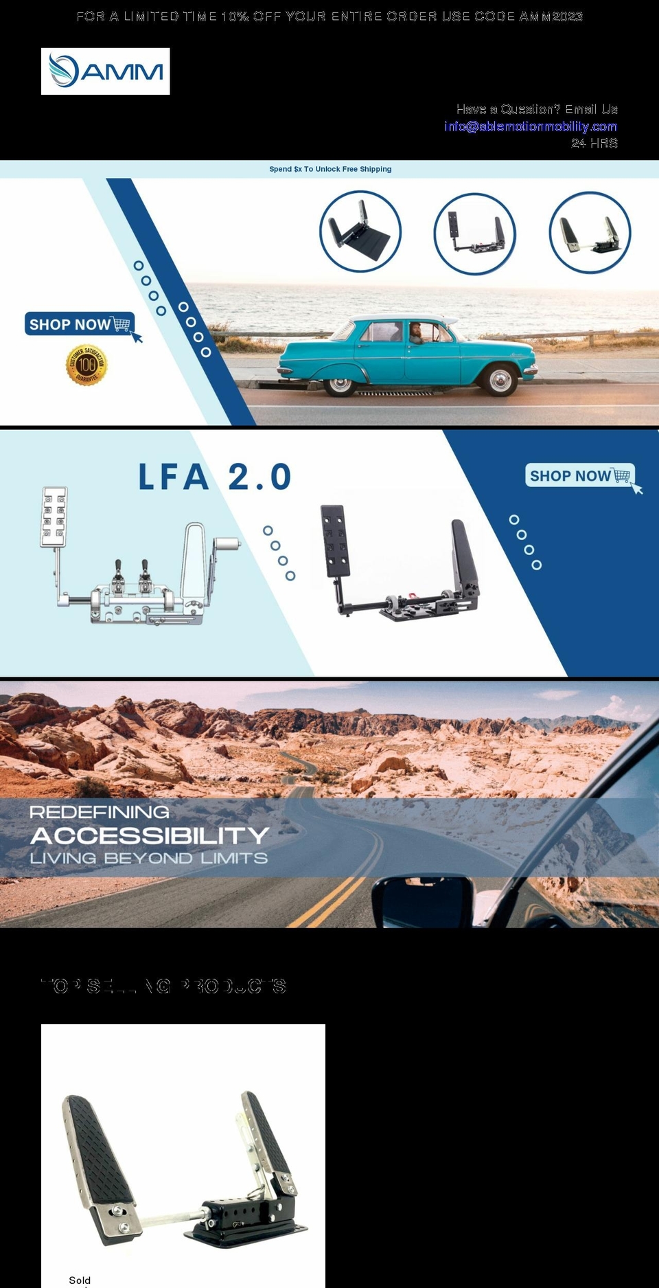 ablemotionmobility.com shopify website screenshot