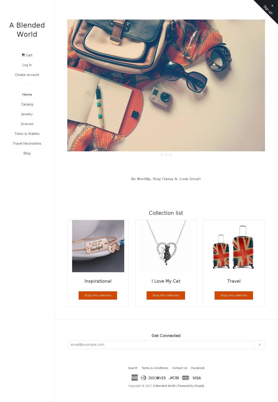 ablendedworld.com shopify website screenshot