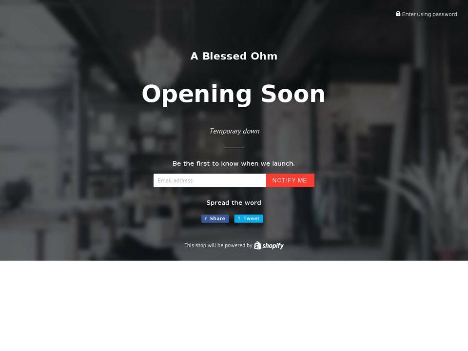 ablessedohm.com — Shopify storefront screenshot