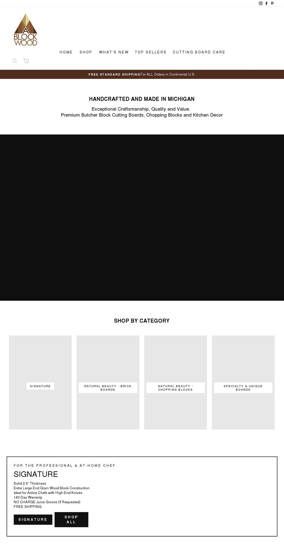 ablockwood.com shopify website screenshot