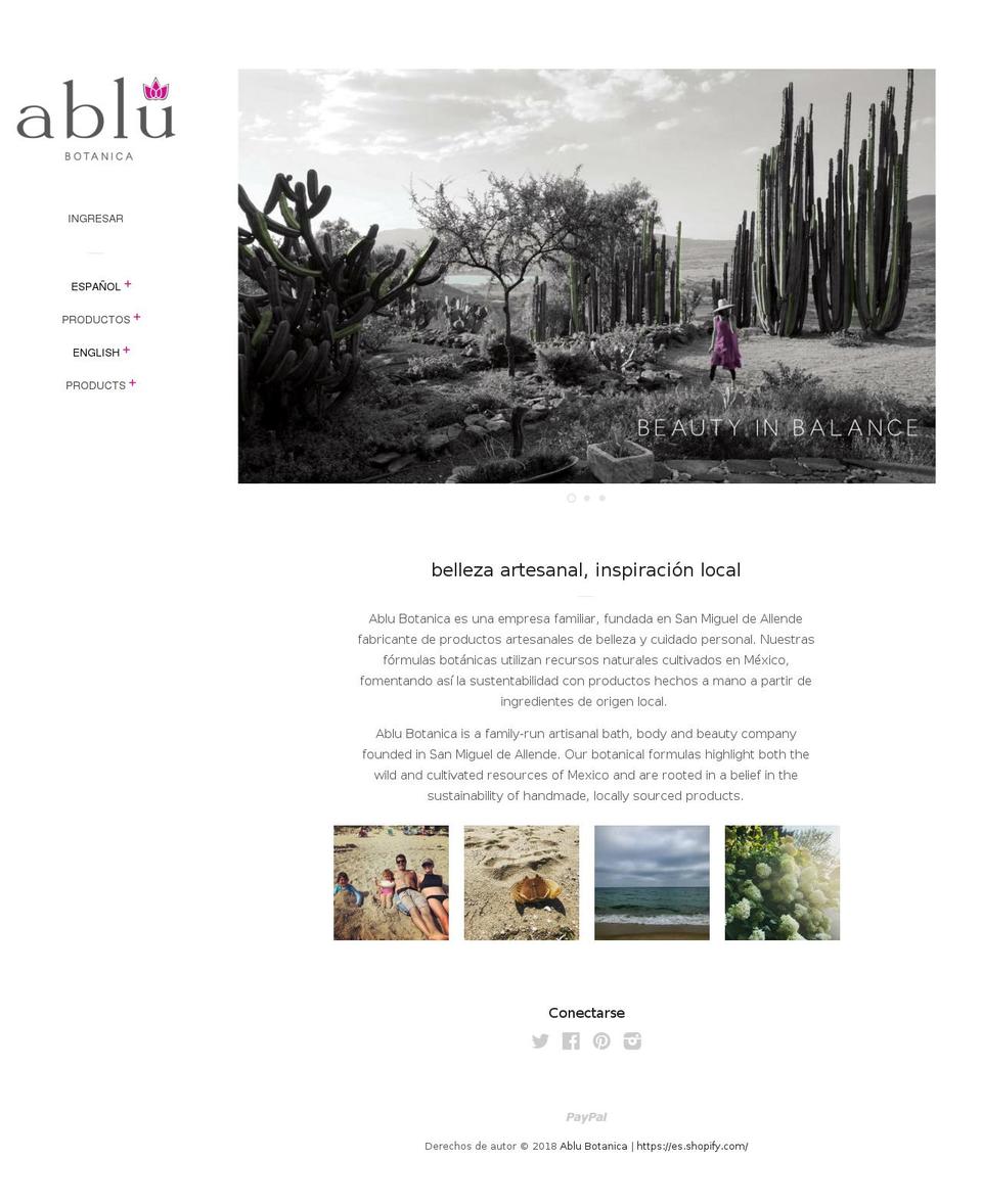 ablumexico.com shopify website screenshot