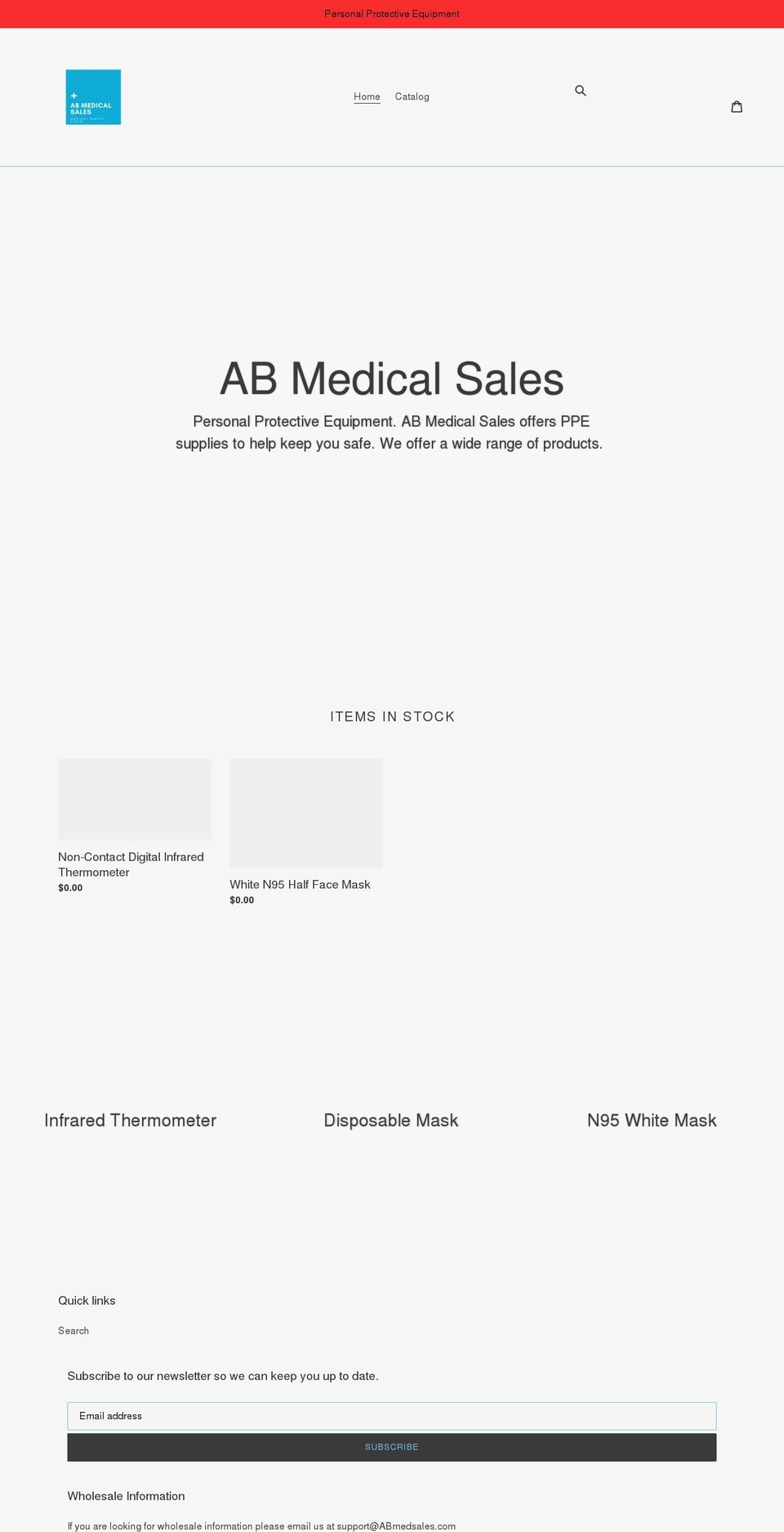 abmedsales.com shopify website screenshot