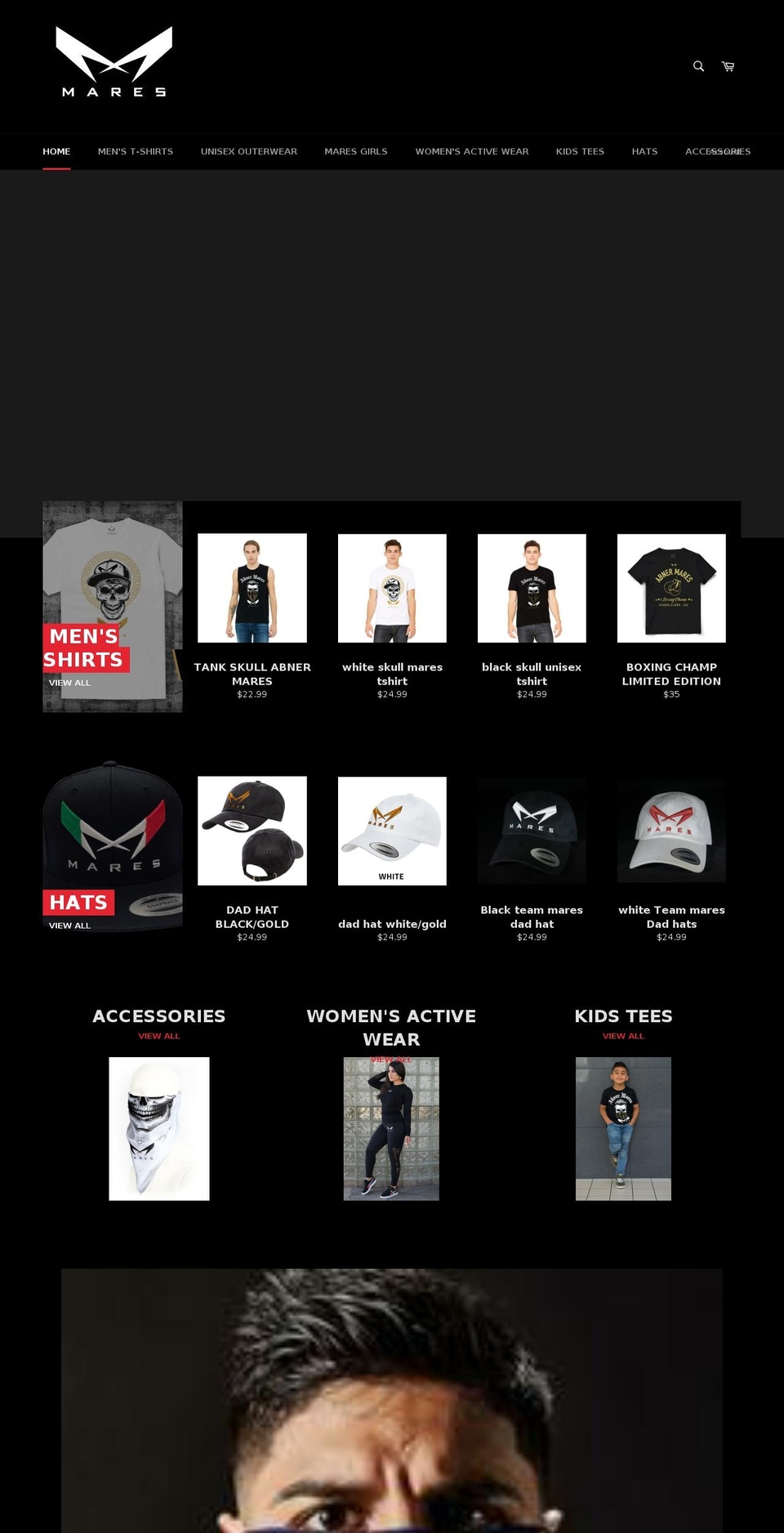 abnermaresofficial.com — Shopify storefront screenshot