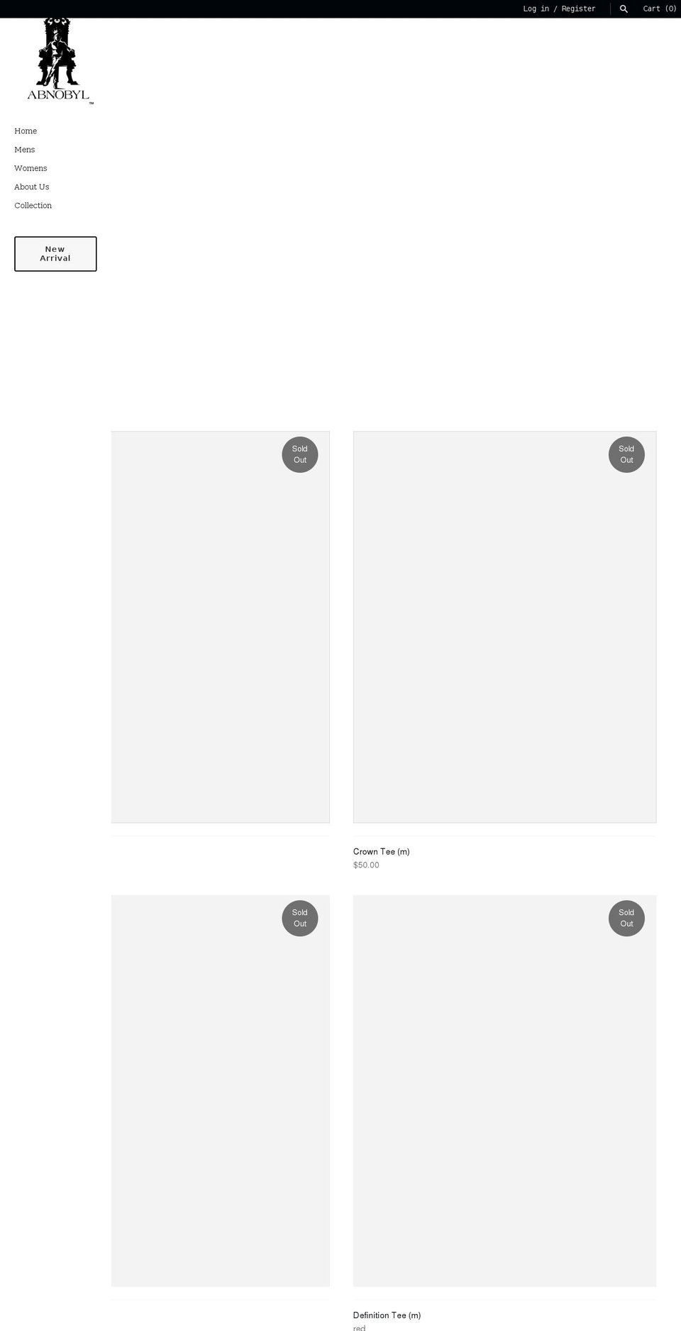 abnobyl.com shopify website screenshot