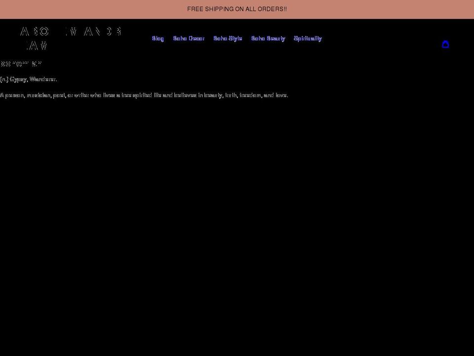 abohemiandream.com shopify website screenshot