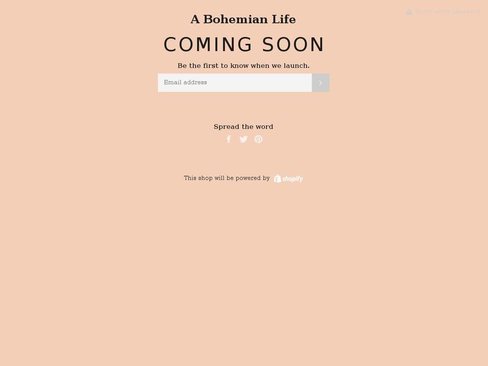 abohemianlife.com — Shopify storefront screenshot