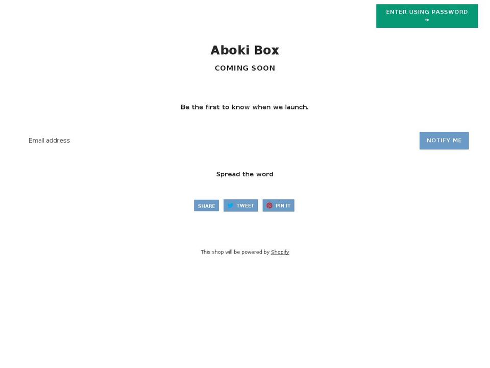 abokibox.com shopify website screenshot
