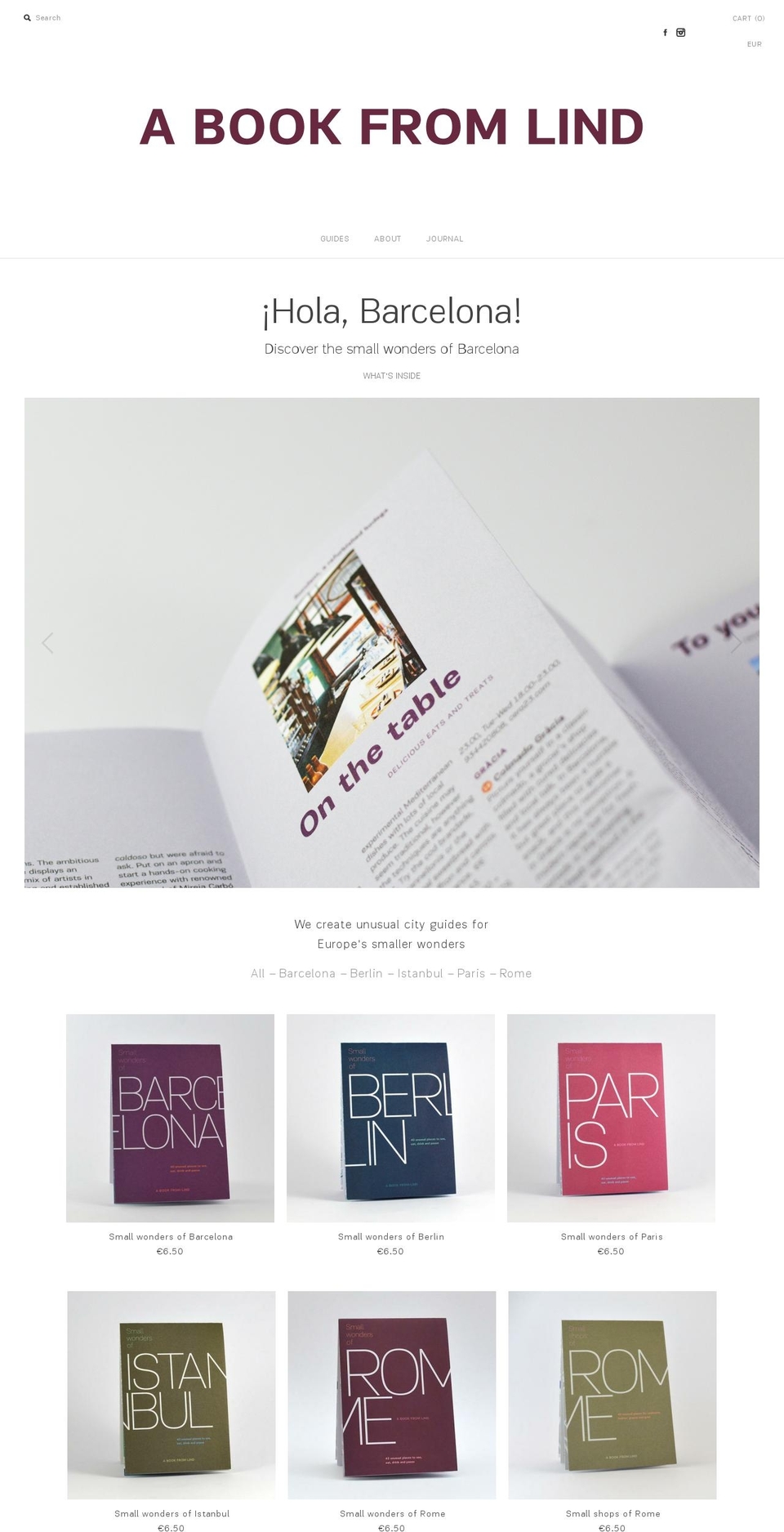 abookfromlind.com shopify website screenshot