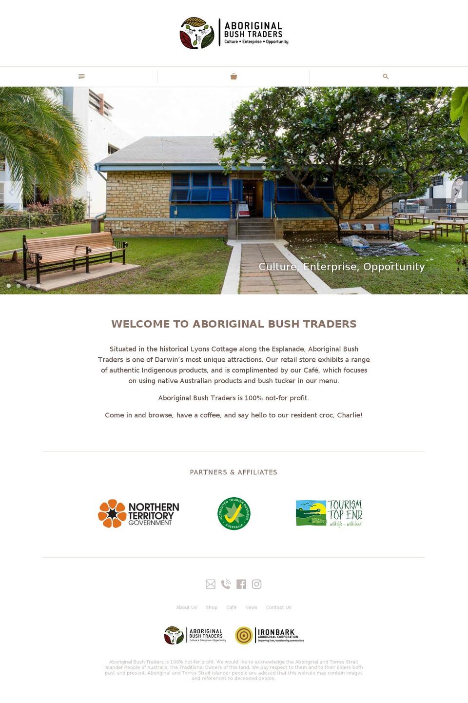 aboriginalbushtraders.com shopify website screenshot