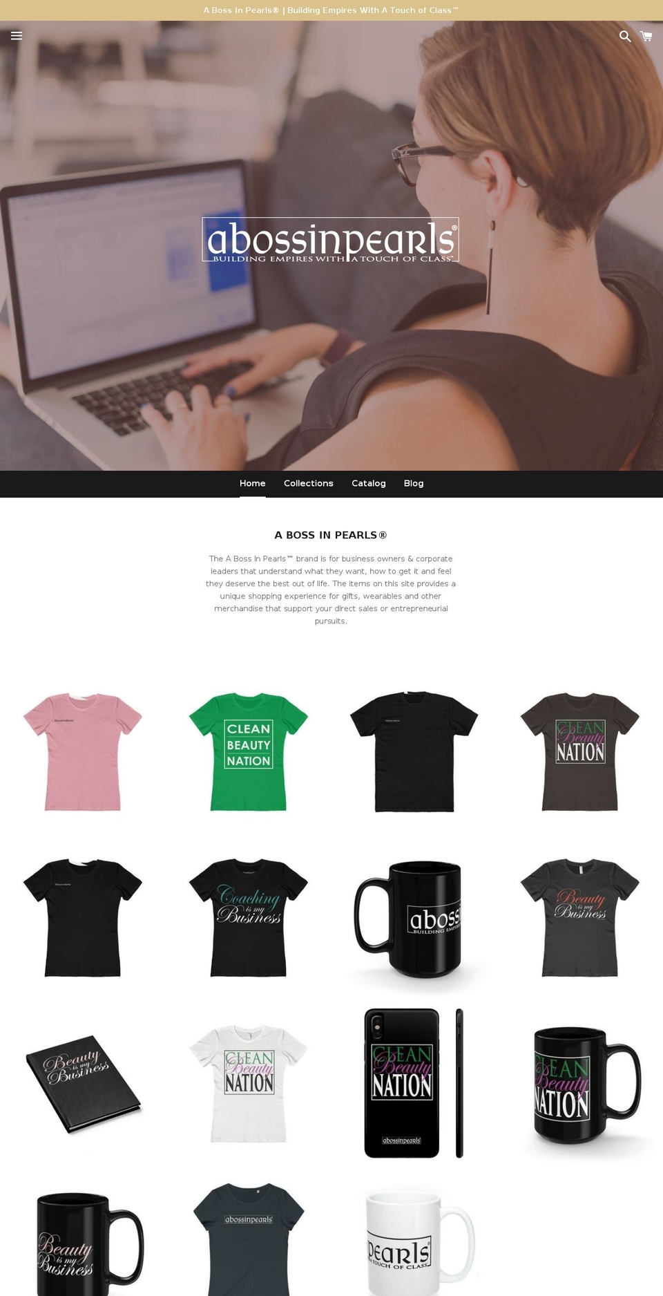 abossinpearls.com shopify website screenshot