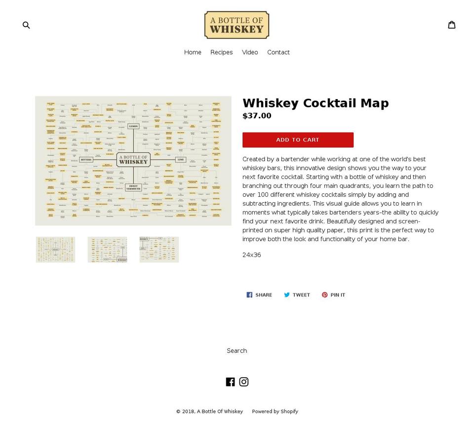 abottleofwhiskey.com shopify website screenshot