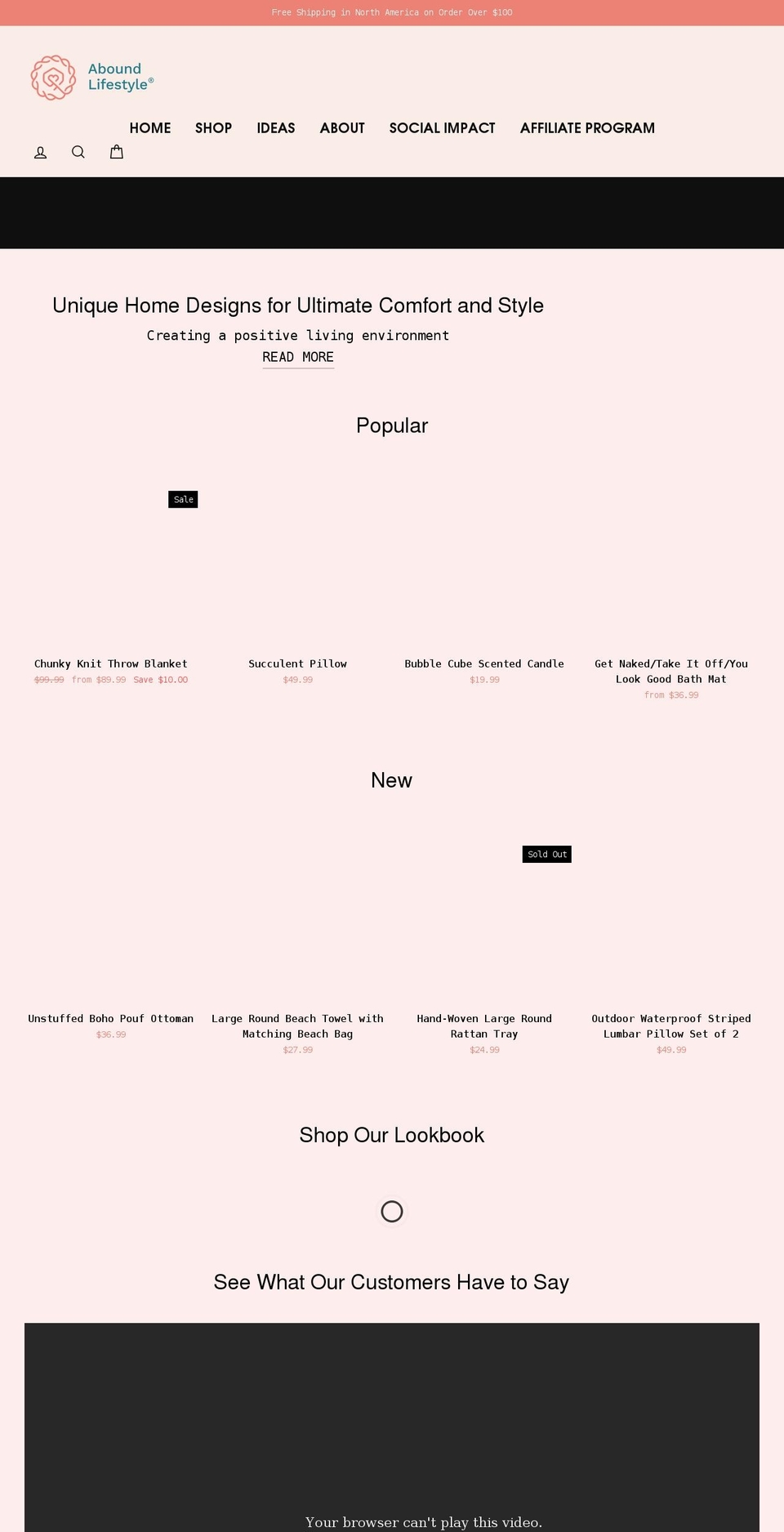aboundlifestyle.com shopify website screenshot
