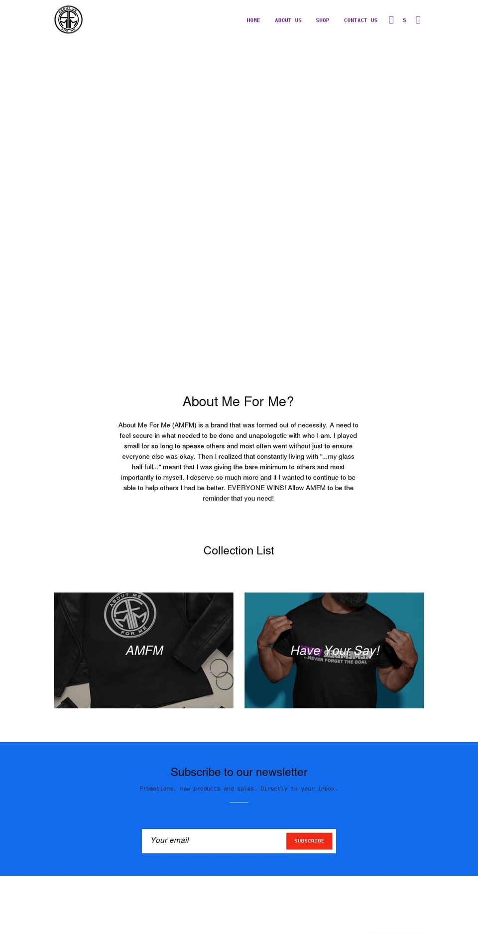 aboutmeforme.com shopify website screenshot