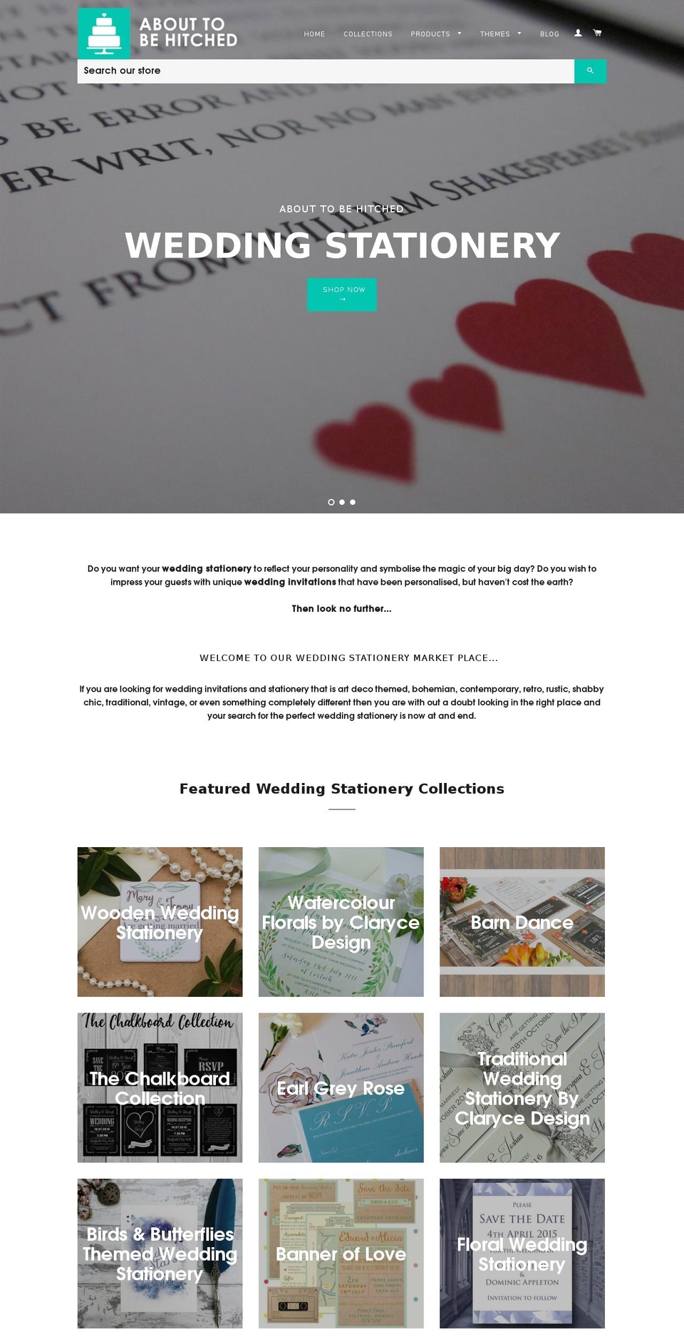 abouttobehitched.com shopify website screenshot