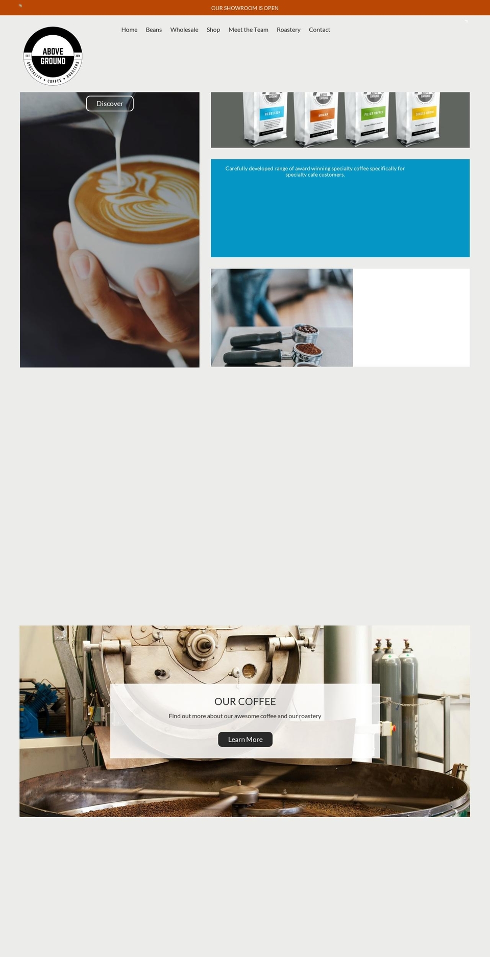 aboveground.com.au shopify website screenshot