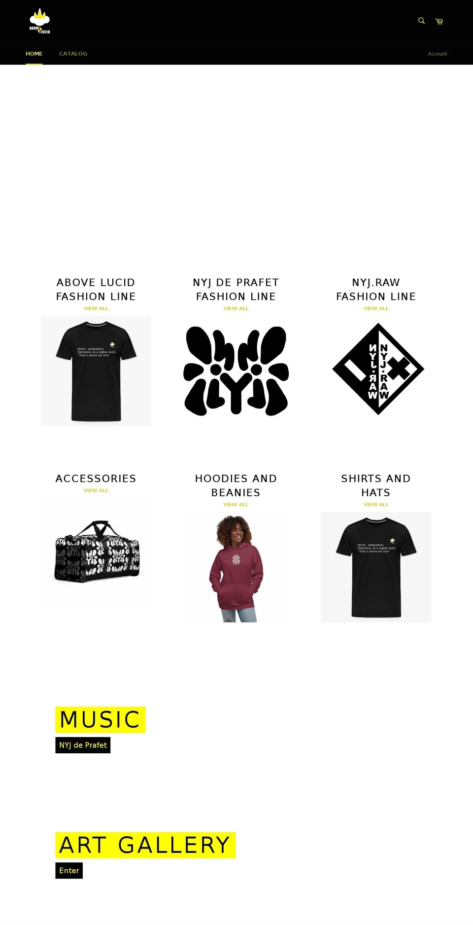 abovelucid.com shopify website screenshot