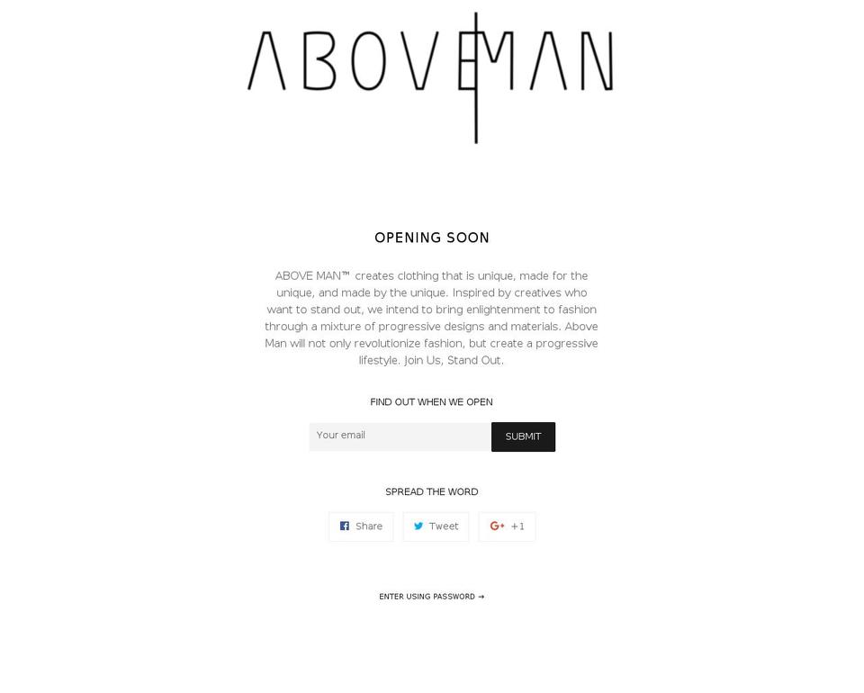 aboveman.com shopify website screenshot