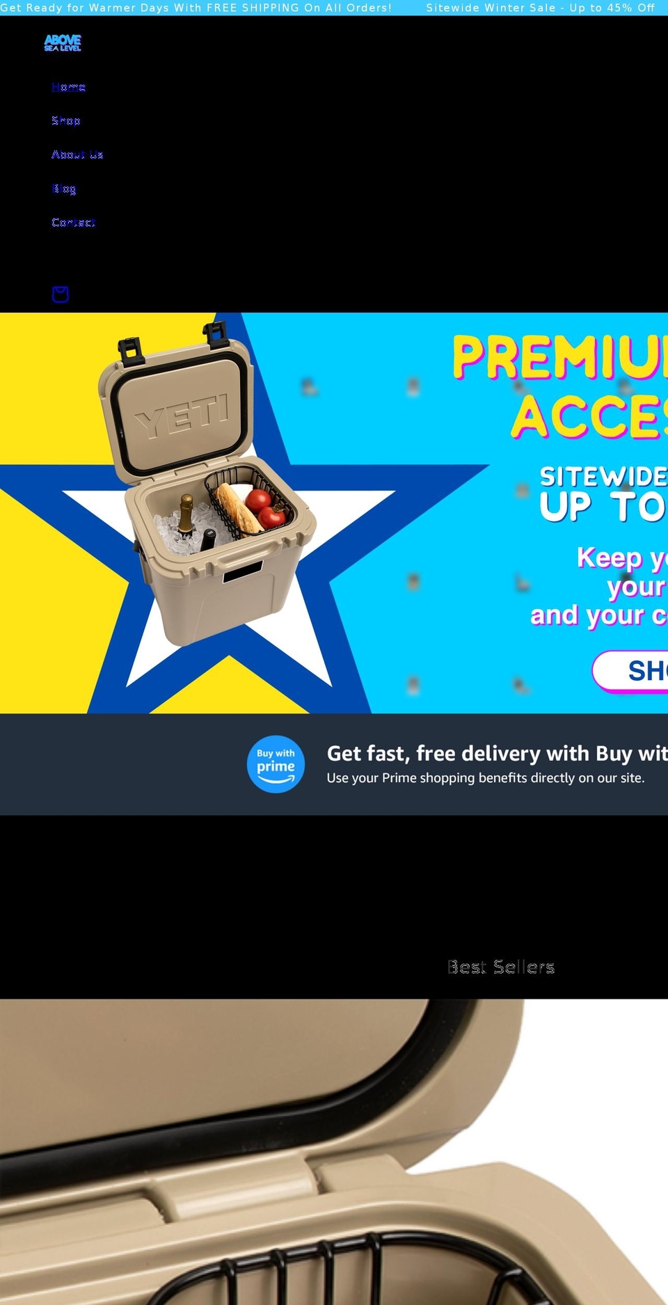 abovesealevelgear.com shopify website screenshot