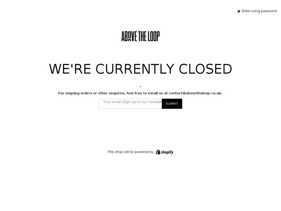 abovetheloop.co.uk shopify website screenshot