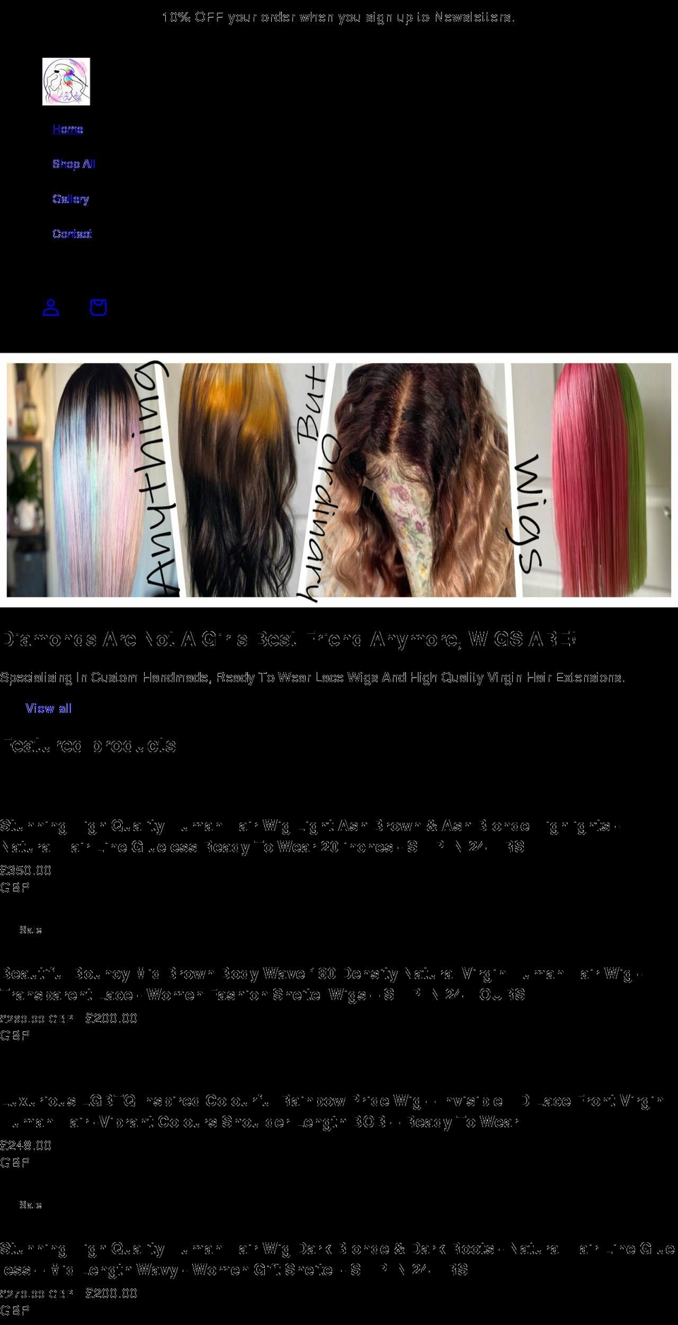 abowigs.com shopify website screenshot