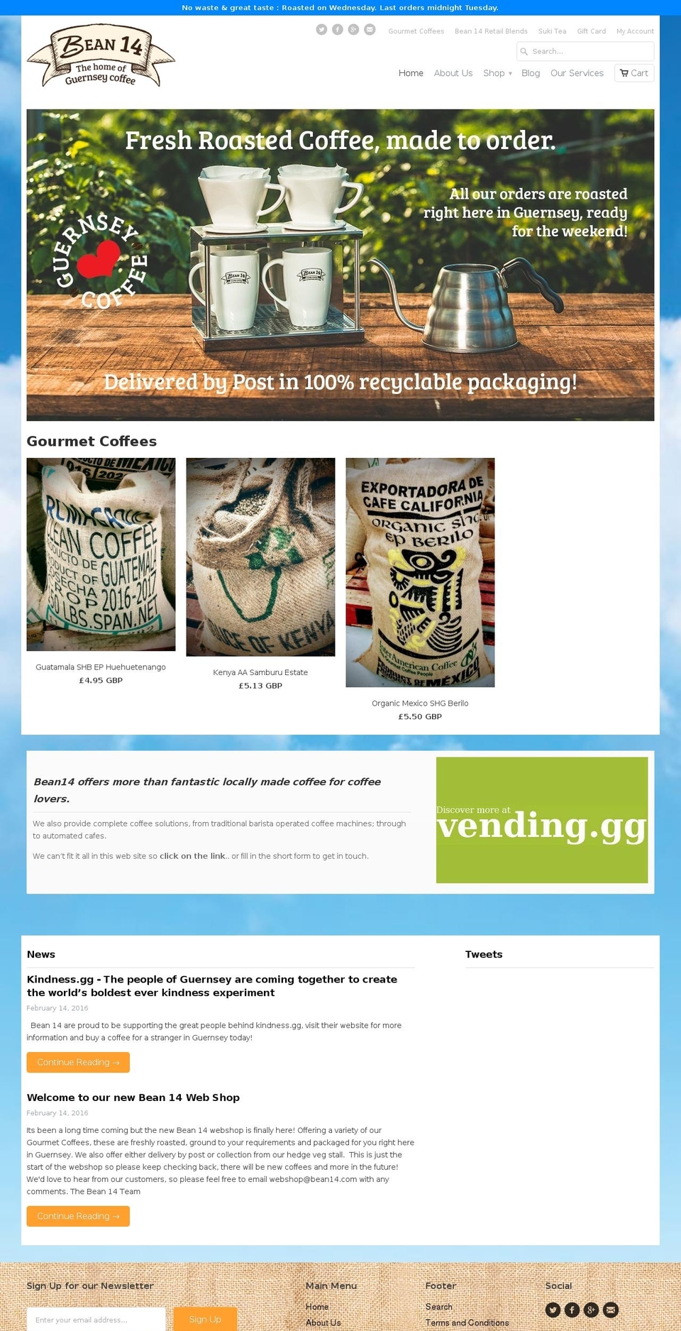 aboxofcoffee.com — Shopify storefront screenshot