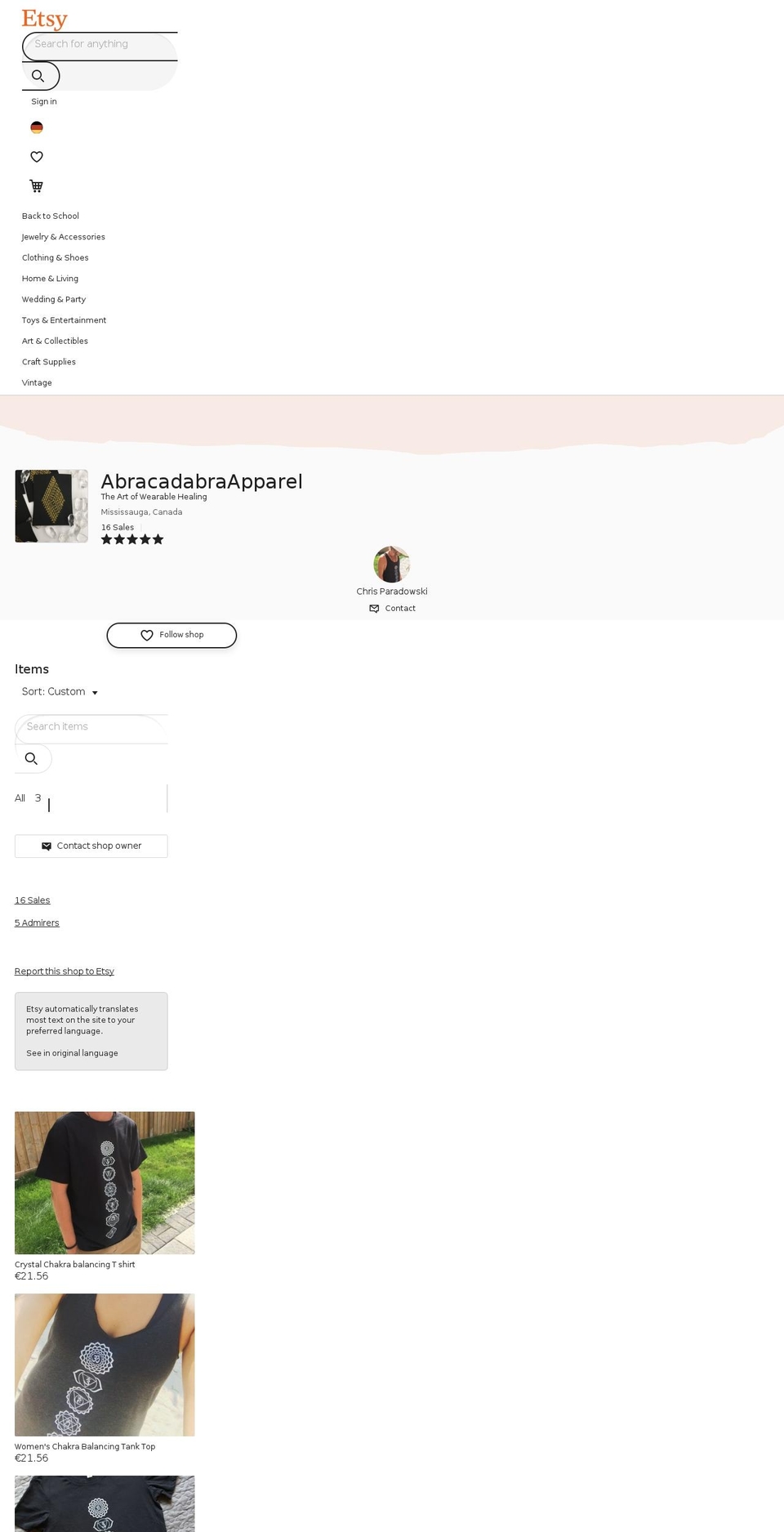 abracadabraapparel.com — Shopify storefront screenshot