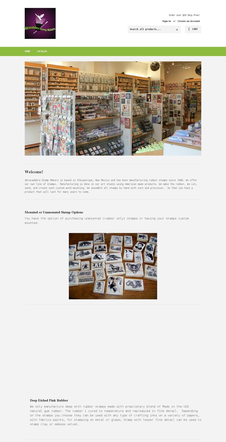 abracadabrastampmakers.com shopify website screenshot