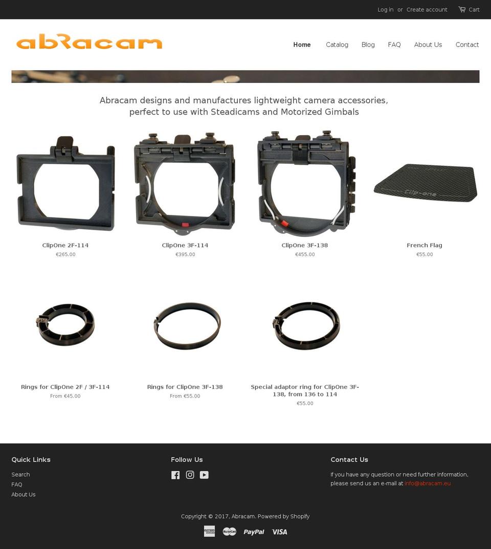 abracam.eu shopify website screenshot