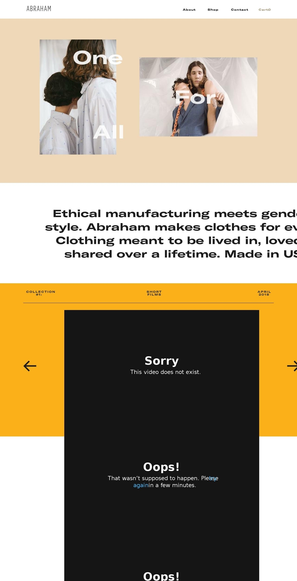 abrahamlabel.com shopify website screenshot