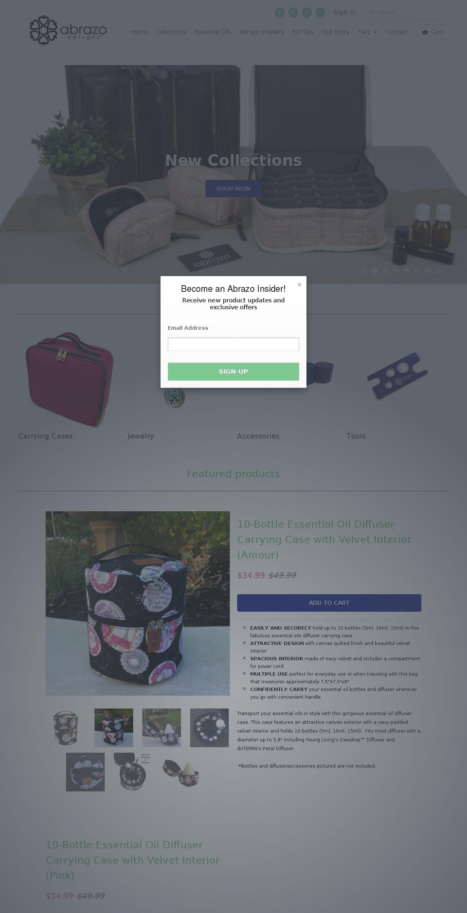 abrazodesigns.com shopify website screenshot
