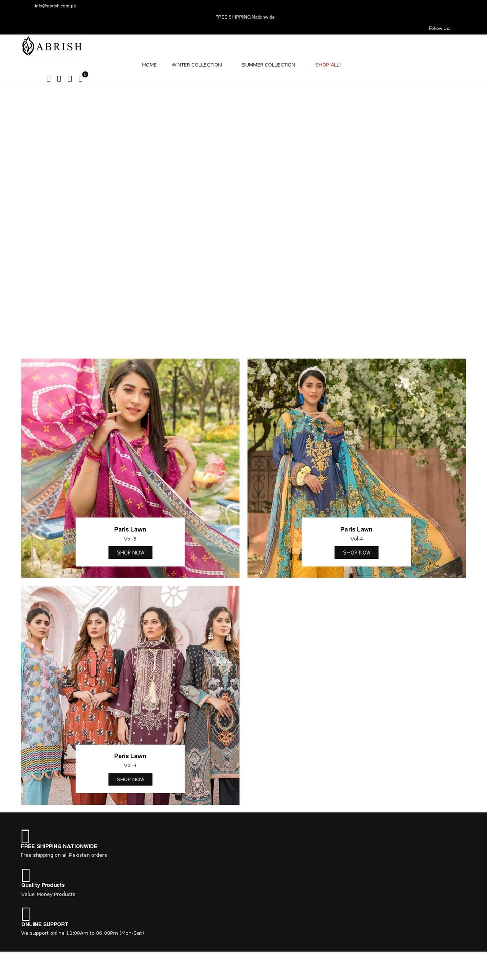 abrish.com.pk shopify website screenshot