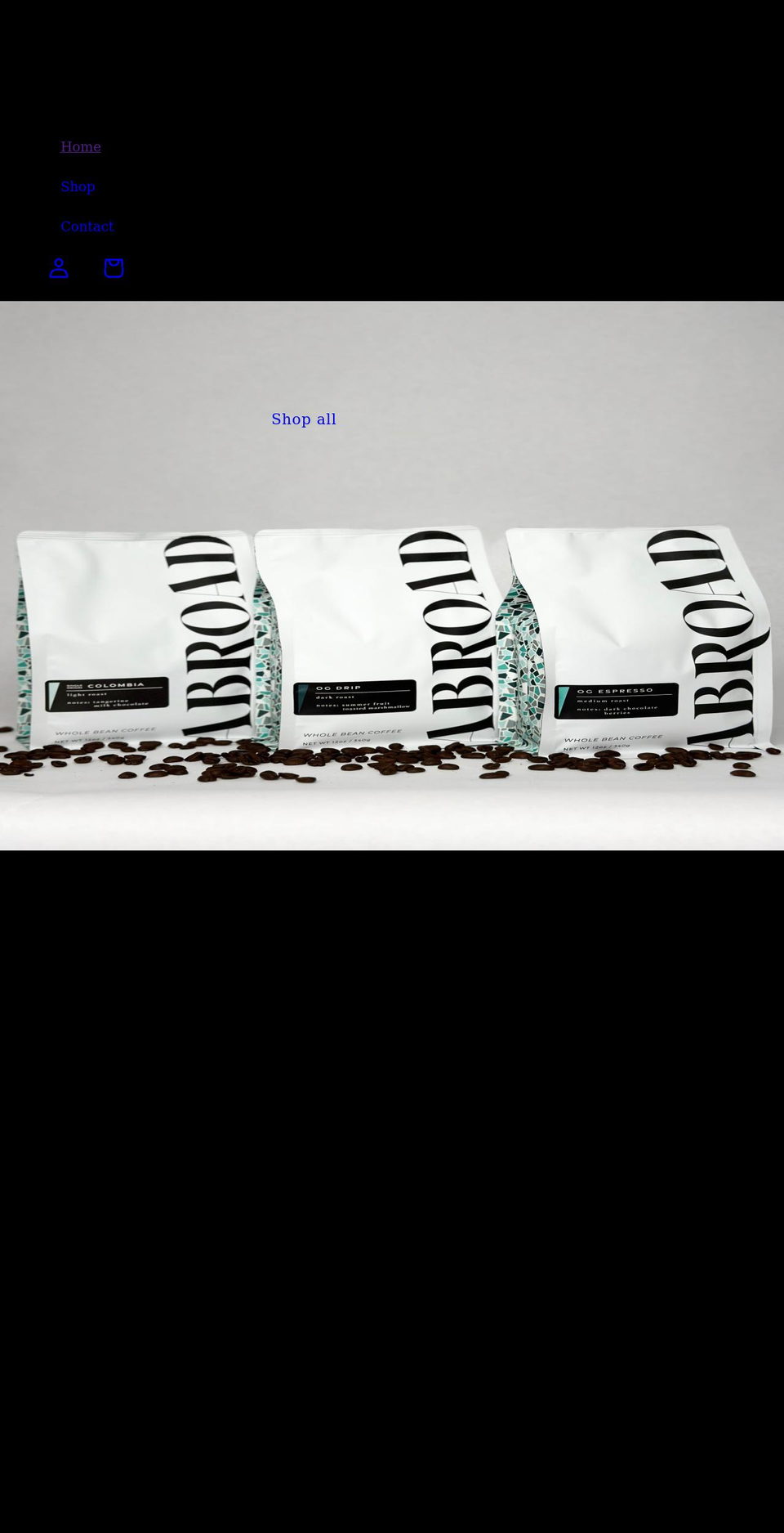 abroadcoffee.com shopify website screenshot