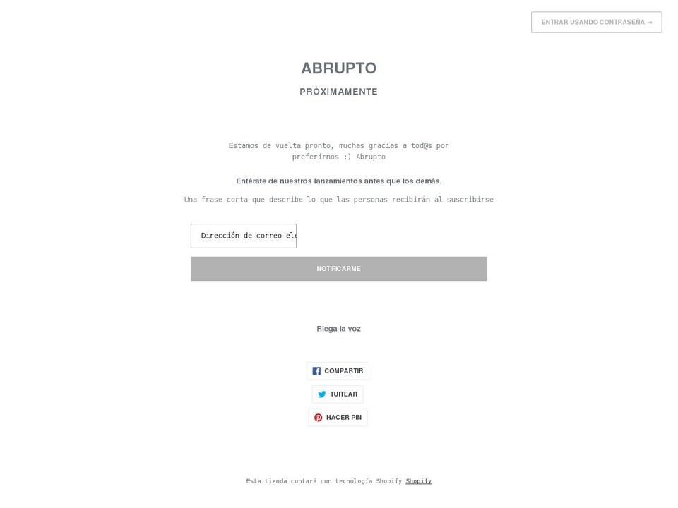 abrupto.cl shopify website screenshot