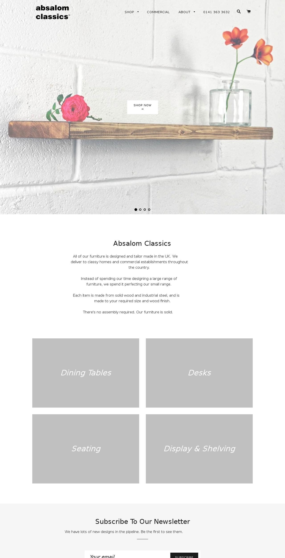 absalomclassics.com — Shopify storefront screenshot