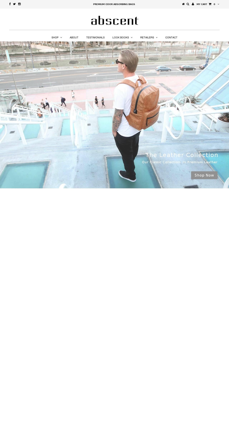 abscentbags.com shopify website screenshot