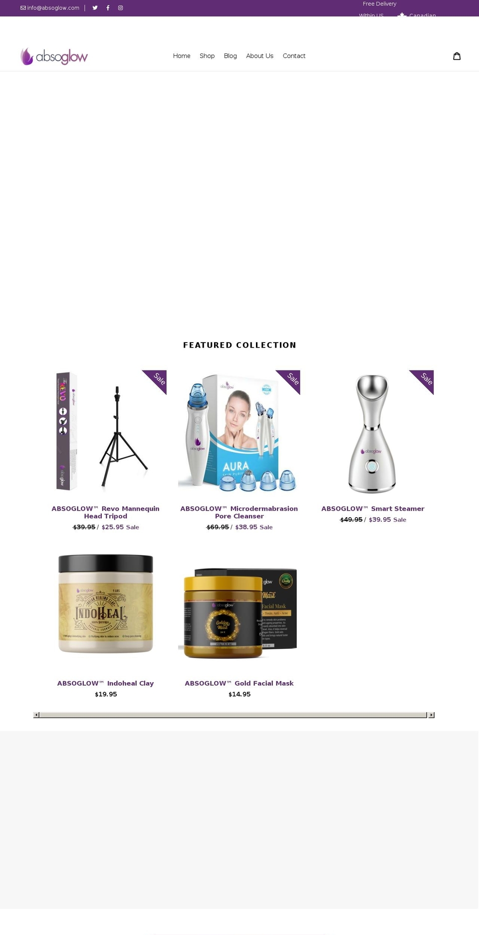 absoglow.com — Shopify storefront screenshot