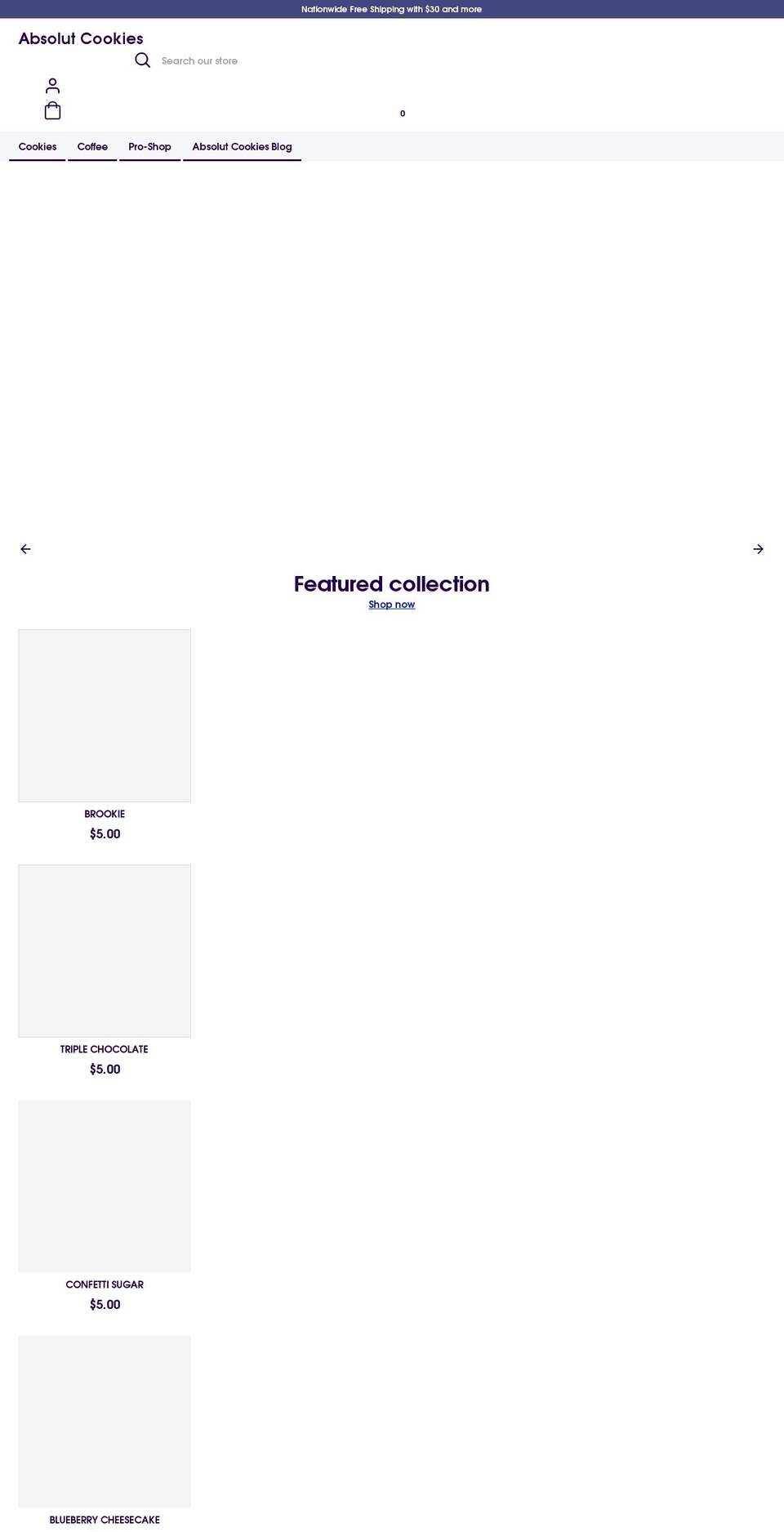 absolutcookies.com shopify website screenshot