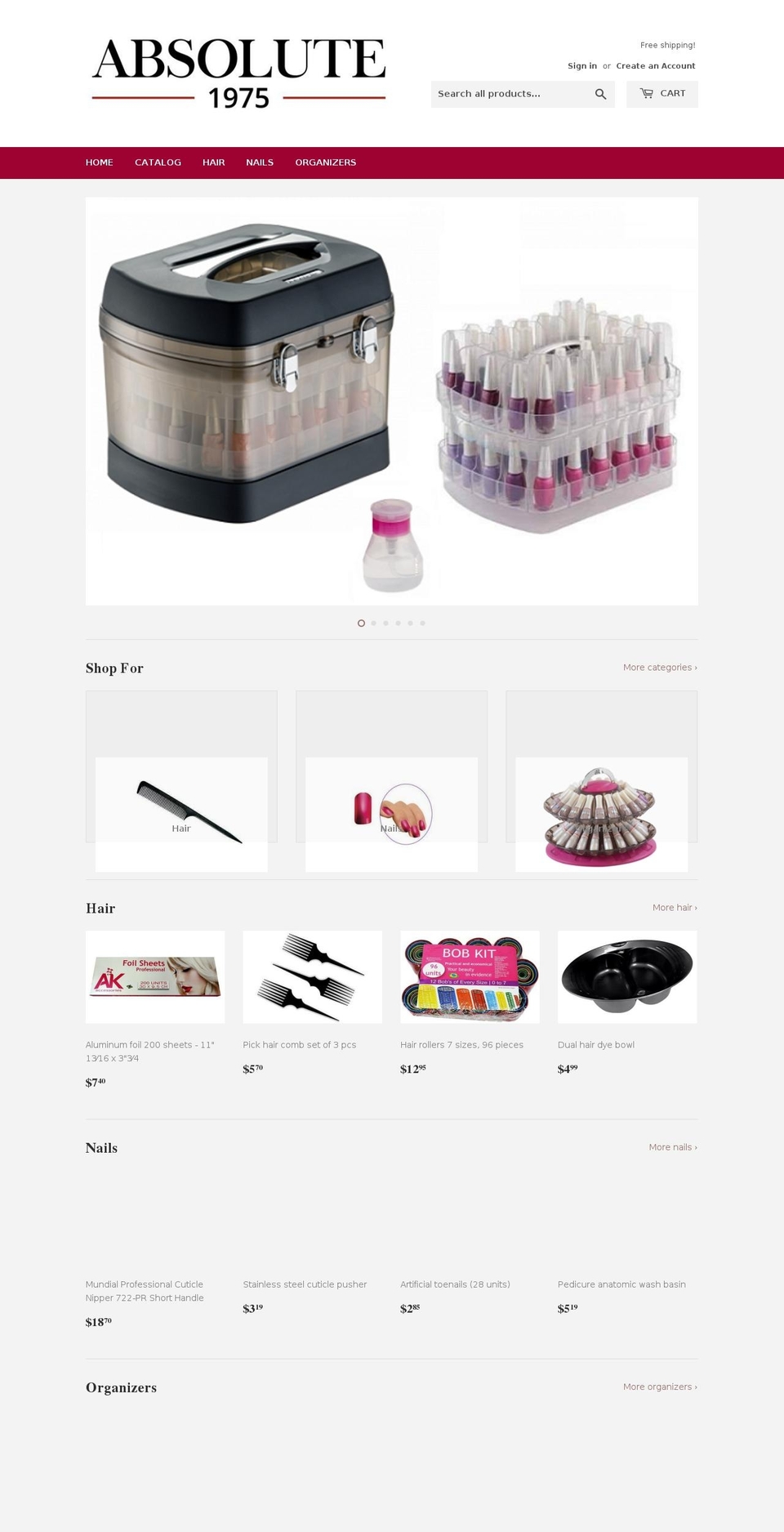 absolute1975.com — Shopify storefront screenshot