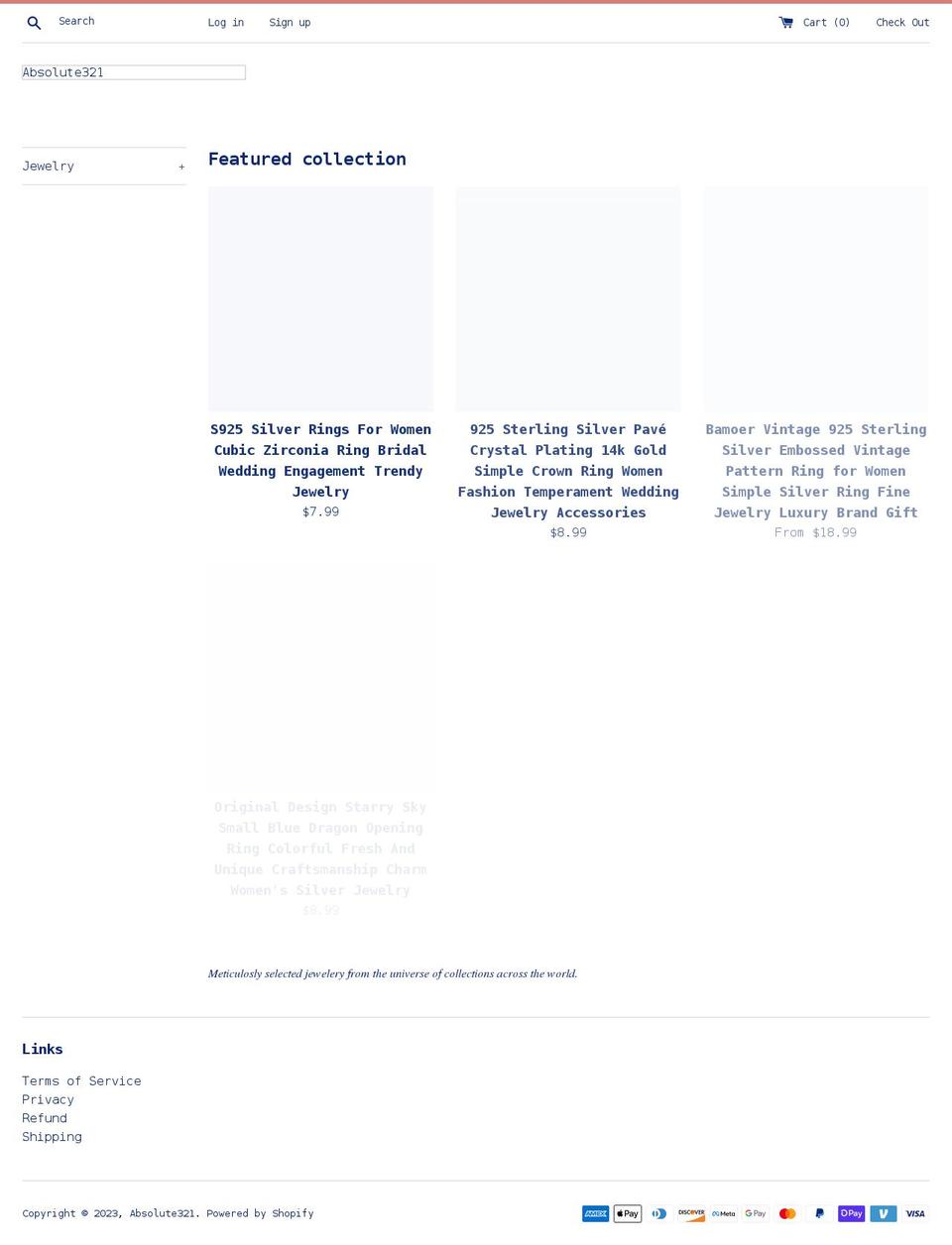 absolute321.com shopify website screenshot