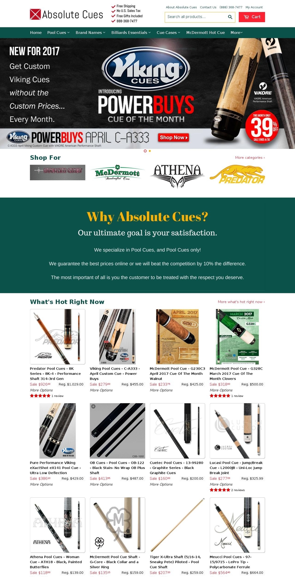 absolutecues.com shopify website screenshot