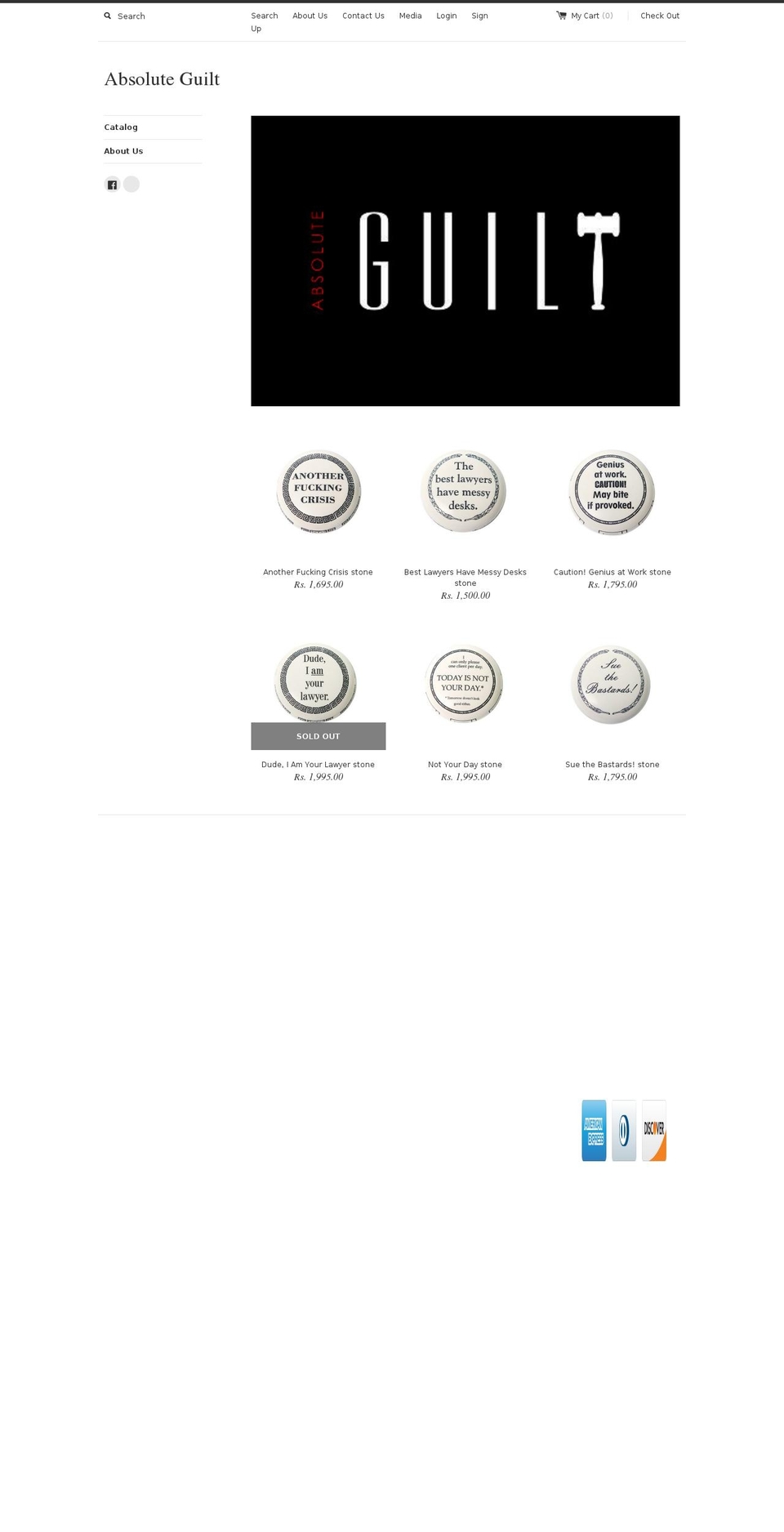 absoluteguilt.com shopify website screenshot