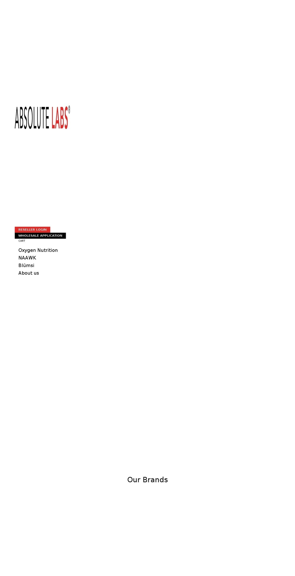 absolutelabs.com shopify website screenshot