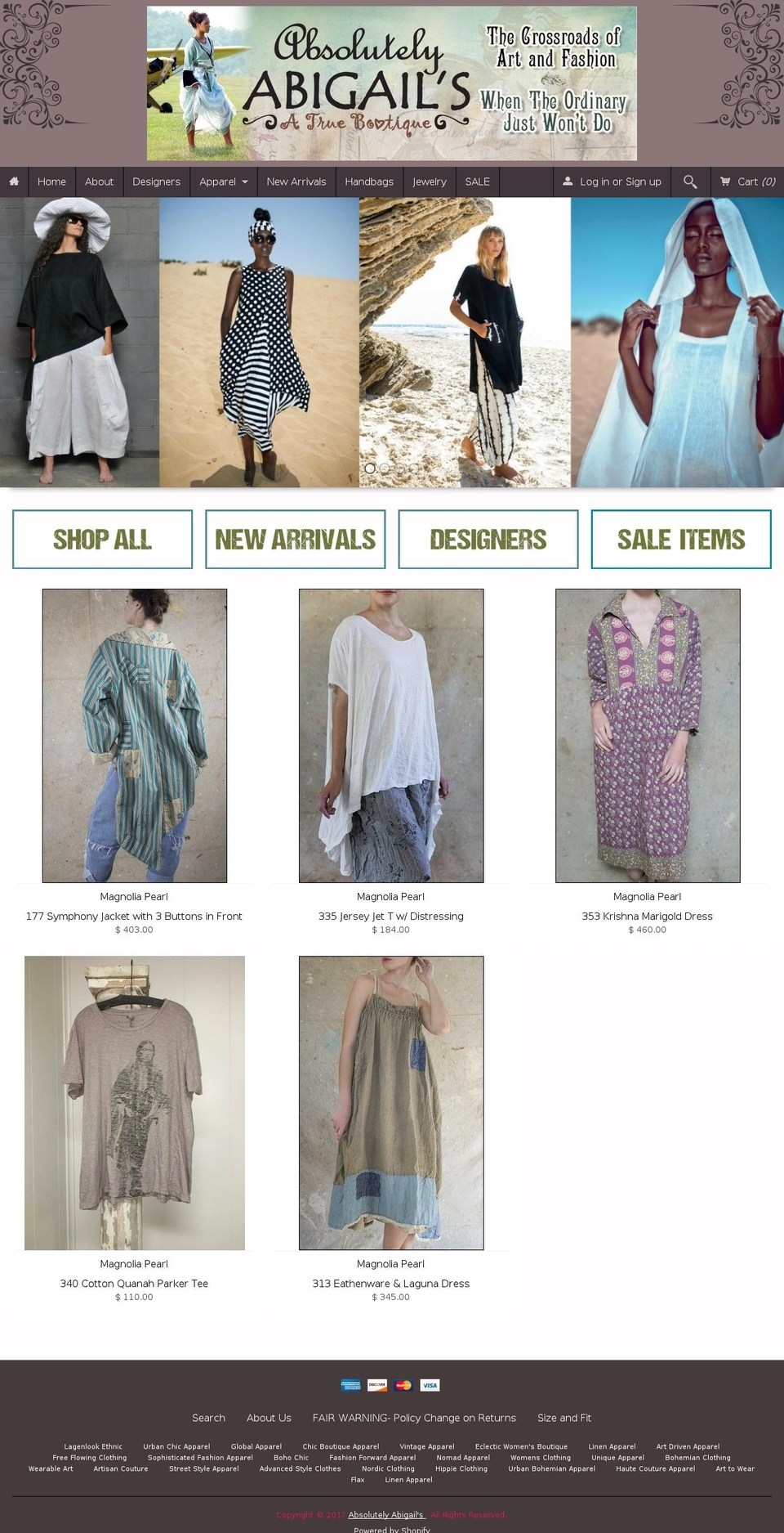 Venue Shopify theme site example absolutelyabigails.com
