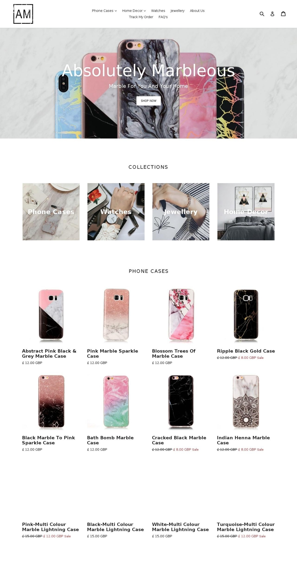 absolutelymarbellous.com — Shopify storefront screenshot